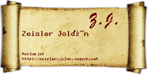 Zeisler Jolán névjegykártya